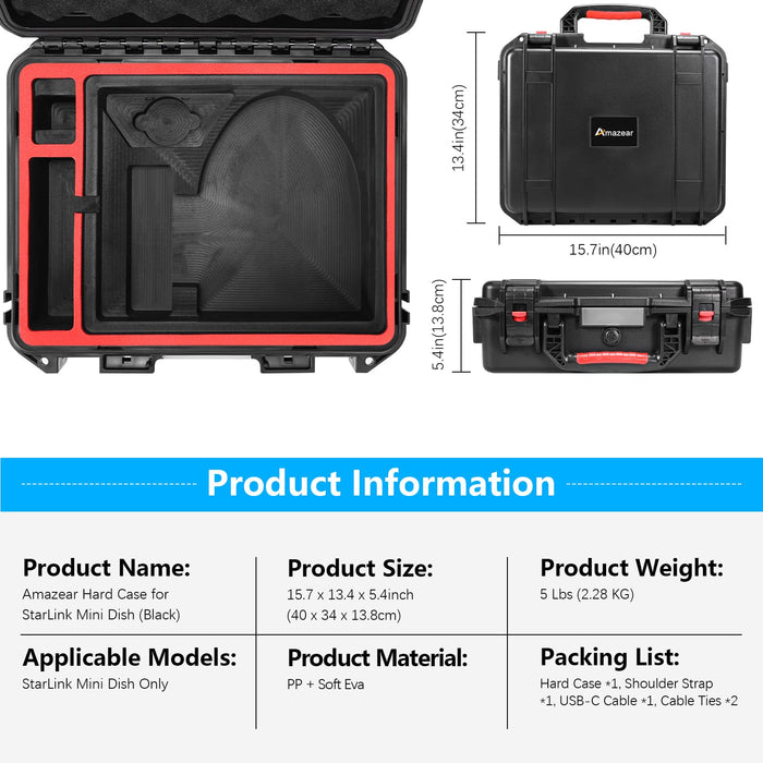 Waterproof Hard Case Kit for Starlink Mini