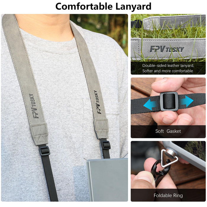 FPVtosky RC 2 Sun Hood Shade with Lanyard for DJI Mini 5 Pro/Mini 4 Pro/Flip/Air 3 Accessories, RC2 Controller Screen Protector Joystick Cover [ONLY for RC 2 Controller]