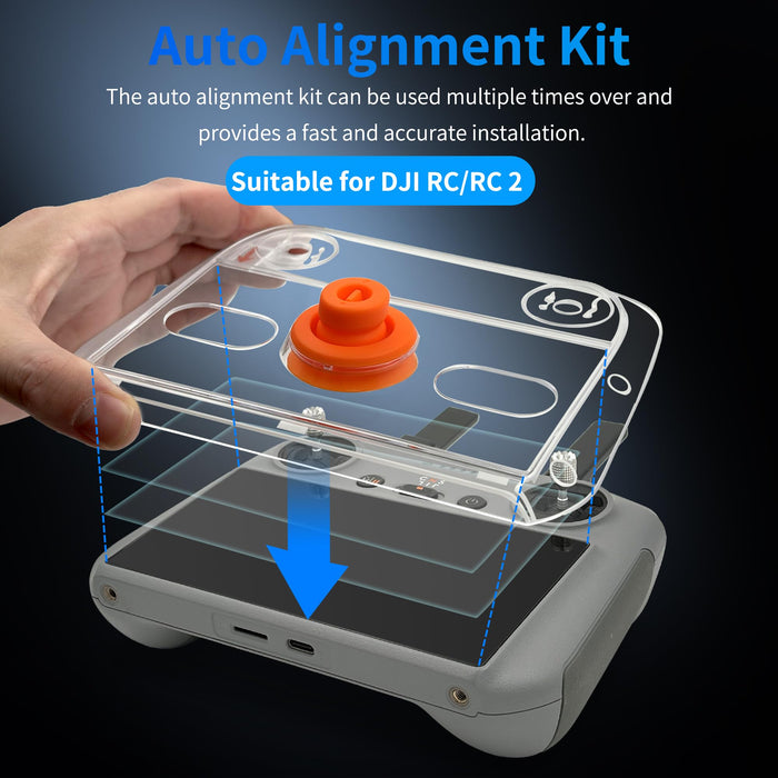 3-IN-1 Mini 4 Pro RC 2 Sun Hood protective Cover + 2 Screen Protector + Lanyard Bundle+Screen Protector for DJI Mini 4 Pro with Auto Alignment Kit for DJI RC/ RC2 Remote Controller