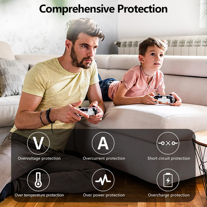 Battery Pack Compatible with PlayStation 5 DualSense Controller（White）