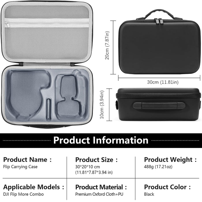 PVtosky Carrying Case for DJI Flip, Portable Travel Storage Bag for DJI Flip fly more combo，Fits RC-N3 Controller Drone Aceessories[CASE ONLY]