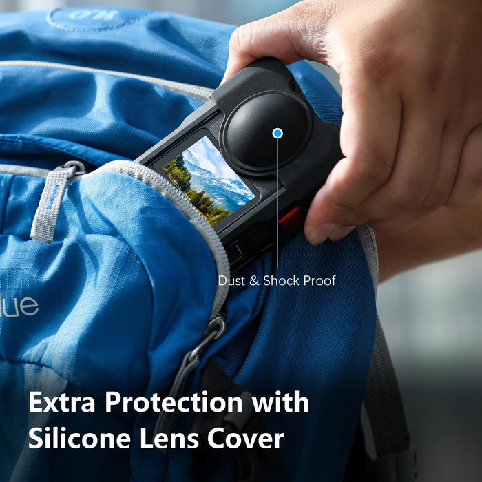 Metal Case for DJI Osmo 360 Accessories, Aluminum Camera Cage with Multiple Expansion Mount, Osmo360 Safty Lock Protective Frame with Lens Cap