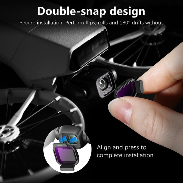 FPVtosky ND Filter Set for DJI Flip Accessories, HD Optical Glass Multi-Coated Neutral Density Filters 4 Pack CPL ND16 ND64 ND256