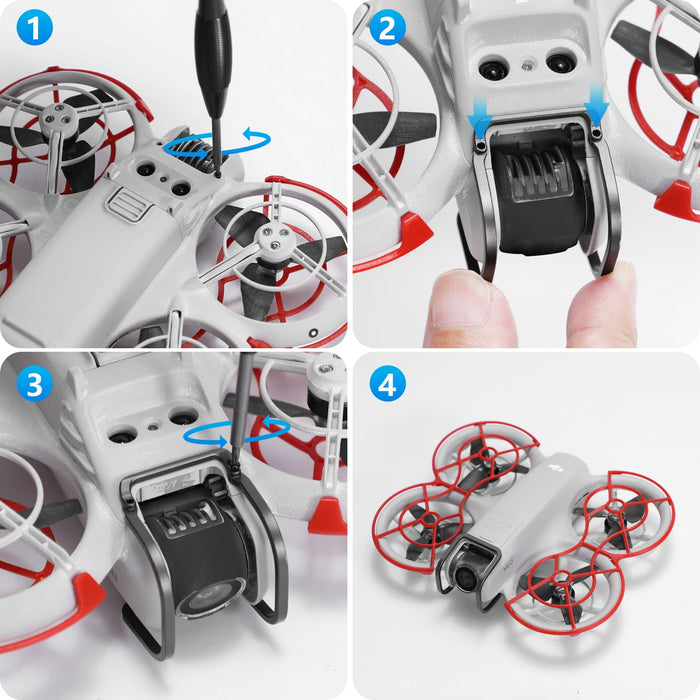 FPVtosky 2-in-1 Accessories Bundle Kit for DJI Neo, Neo Gimbal Bumper Guard+Propeller Guard Protector, Solid Anti-Collision Safety Protection Bar for Neo Drone Accessories