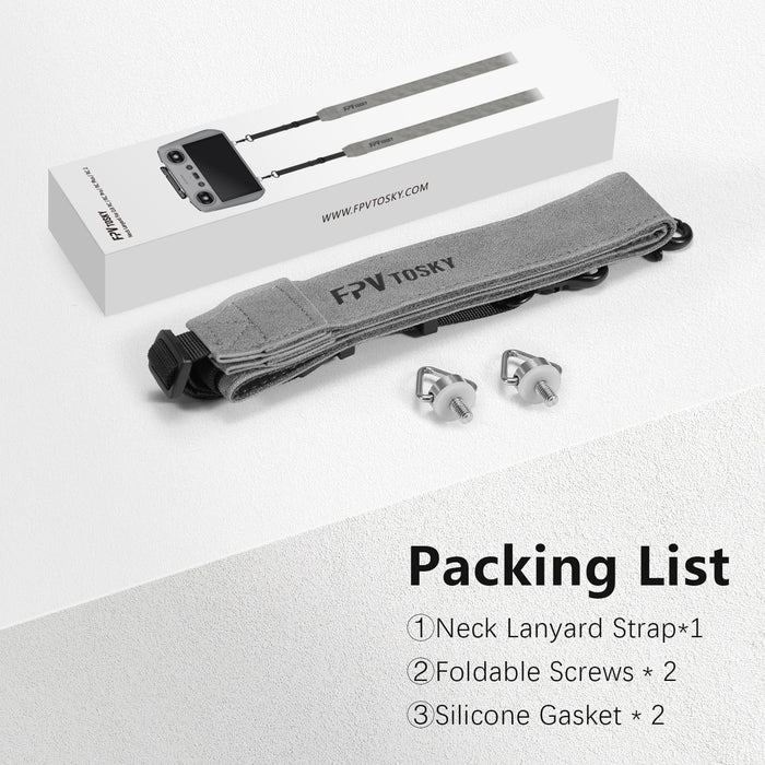 FPVtosky Lanyard for DJI RC 2 & RC & RC Pro, Mini 5 Pro Lanyard RC Neck Strap, Soft Leather Lanyard Compatible with DJI Flip/Mini 4/ Mini3 / Mavic 3 / Air 3S Remote Controller Accessories