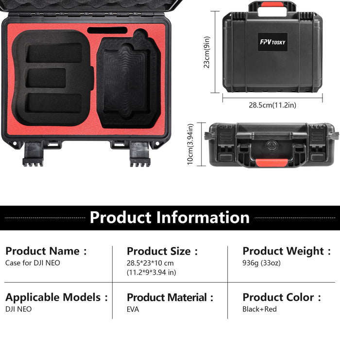 FPVtosky NEO Waterproof Hard Carrying Case for DJI Accessories, Travel Case for Fly More Combo (RC/N3 Controller), Premium Drone Hardcase