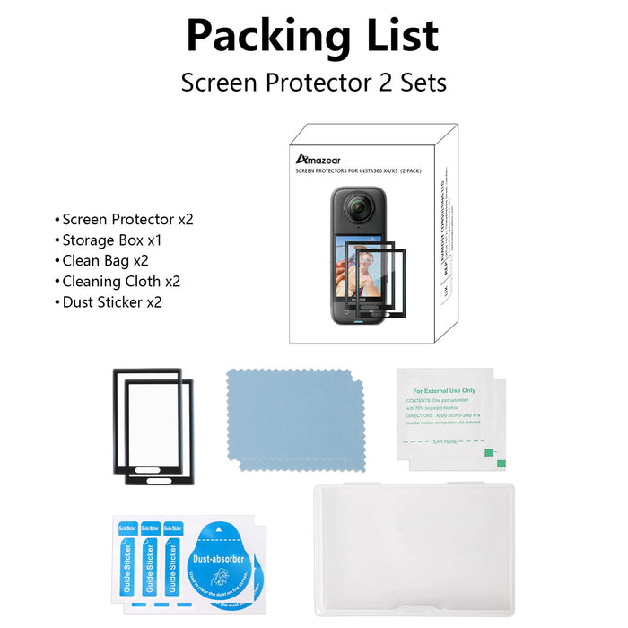 Screen Protector for Insta360 X5 Accessories (2 Pack)